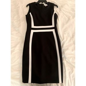 NWOT Calvin Klein sleeveless black and white dress
